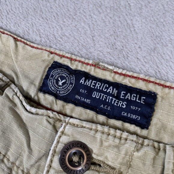 American Eagle Cargo Shorts Men 30 Longboard Utility Pockets Casual Outdoors Y2K - Picture 9 of 16